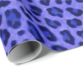 Papier Cadeau Motif de peau Poster de animal Lavender Blue Leopa (Coin rond)