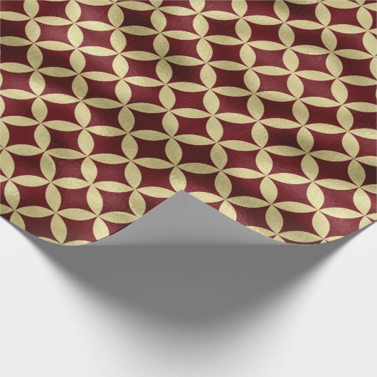 Papier Cadeau Motif de peaux métalliques or Bourgogne (Coin)