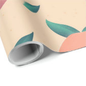 Papier Cadeau Motif de pêche d'été doux (Coin rond)