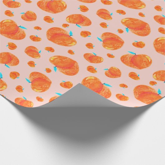 Papier Cadeau Motif de pêches à main (Coin)