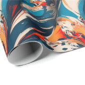 Papier Cadeau Motif de peinture (Coin rond)