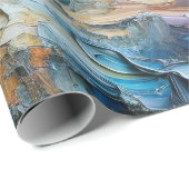 Papier Cadeau Motif de peinture épaisse texturé Abstrait (Coin rond)