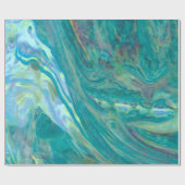 Papier Cadeau Motif de peinture Turquoise Cool (Plat)