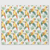Papier Cadeau Motif de perroquet tropical coloré (Plat)