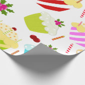 Papier Cadeau Motif de petit gâteau de joyeux anniversaire (Coin)