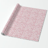 Papier Cadeau Motif de petits coeurs rouge et rose (Déroulé)