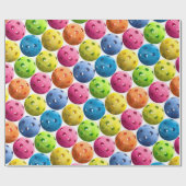 Papier Cadeau Motif de Pickleball coloré (Plat)
