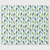 Papier Cadeau Motif de pickleball vert et bleu (Plat)
