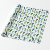 Papier Cadeau Motif de pickleball vert et bleu (Déroulé)