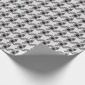 Papier Cadeau Motif de pied-de-poule de robot de machine de Luv (Coin)