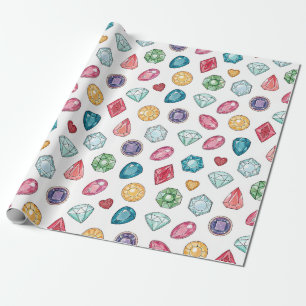 Papier Cadeau Motif de pierre précieuse colorée (3)