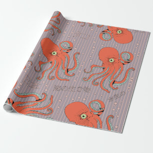 Papier Cadeau Motif de pieuvre japonaise