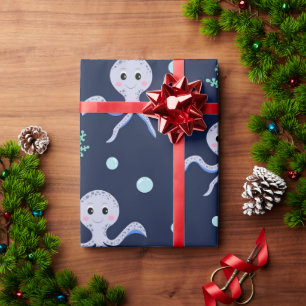 Papier Cadeau Motif de Pieuvre Mignonne