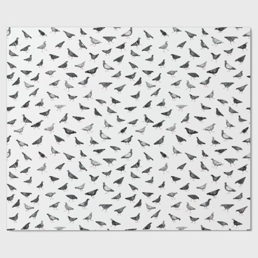 Papier Cadeau Motif de pigeon (Plat)