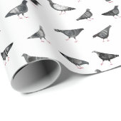 Papier Cadeau Motif de pigeon (Coin rond)