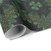 Papier Cadeau Motif de pin (Coin rond)