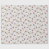 Papier Cadeau Motif de pingouin de vacances (Plat)