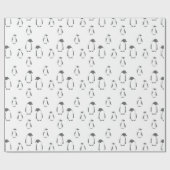 Papier Cadeau Motif de pingouins de Noël - cadeaux de Noël (Plat)