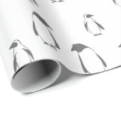 Papier Cadeau Motif de pingouins de Noël - cadeaux de Noël (Coin rond)