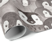 Papier Cadeau Motif de pingouins pour bébés mignons   (Coin rond)