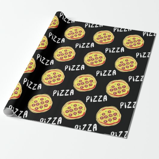 Papier Cadeau Motif de pizza (Déroulé)