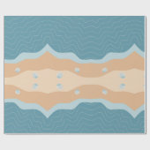 Papier Cadeau Motif de plage abstrait Lignes de vagues Sable ble (Plat)