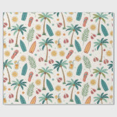 Papier Cadeau Motif de plage d'été tropical (1) (Plat)