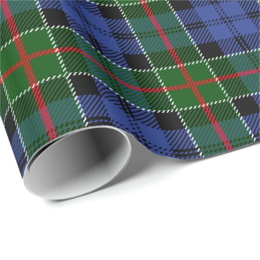 Papier Cadeau Motif de plaid de tartan de Colquhoun de clan (Coin rond)