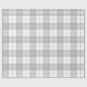Papier Cadeau Motif de plaid gris et blanc|Grand| (Plat)