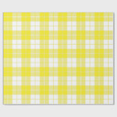 Papier Cadeau Motif de plaid jaune et blanc|Grand| (Plat)