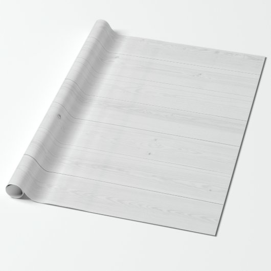 Papier Cadeau Motif de planches à grains rustiques en bois blanc (Déroulé)