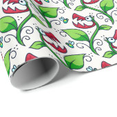 Papier Cadeau Motif de plantes de zombi (Coin rond)