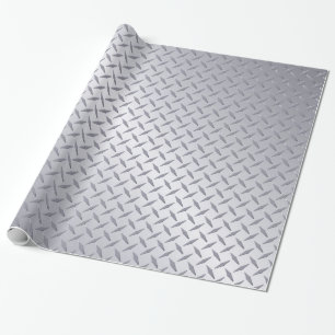 Papier Cadeau Motif de plaque diamant en acier brillant
