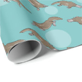Papier Cadeau Motif de Platypus (Coin rond)