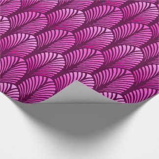 Papier Cadeau Motif de plume d'art déco, pourpre d'améthyste