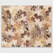 Papier Cadeau Motif de plumes pélican ou Hawk (Plat)