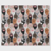 Papier Cadeau Motif de plusieurs pattes de chat (Plat)