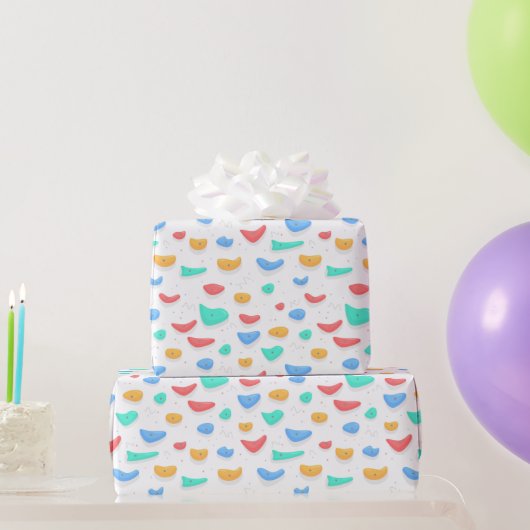 Papier Cadeau Motif de poignées d'Escalade en pierre (Cadeaux de fête)