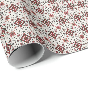 Papier Cadeau Motif de point de croix diamant folklorique sans c