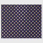 Papier Cadeau Motif de point de polka de feuille d'or de Faux (Plat)