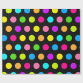 Papier Cadeau Motif de point de Polka Neon vibrant (Plat)