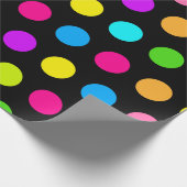 Papier Cadeau Motif de point de Polka Neon vibrant (Coin)
