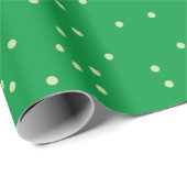 Papier Cadeau Motif de point de Polka Random Vert (Coin rond)