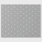 Papier Cadeau Motif de point gris et blanc de polka (Plat)