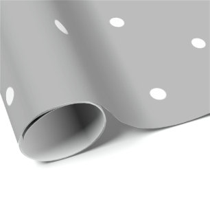 Papier Cadeau Motif de point gris et blanc de polka