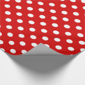 Papier Cadeau Motif de point Polka Rouge blanc extra grand (Coin)