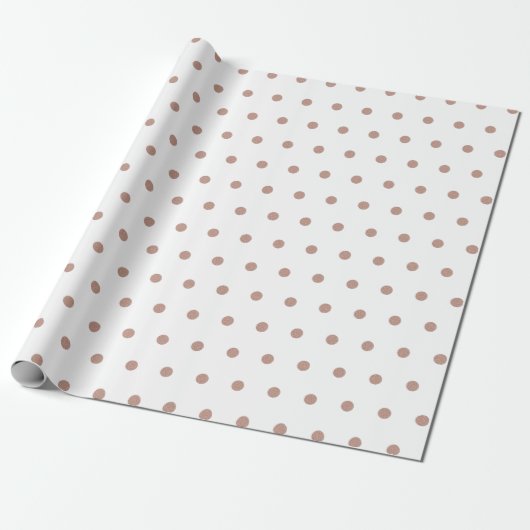 Papier Cadeau Motif de point Polka texturé rose Gold (Déroulé)
