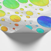 Papier Cadeau Motif de point Rainbow Icy Polka (Coin)