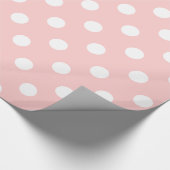 Papier Cadeau Motif de point rose et blanc de polka (Coin)