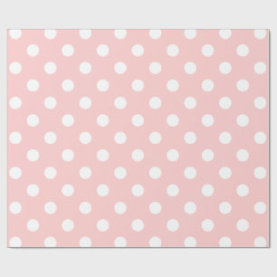 Papier Cadeau Motif de point rose et blanc de polka